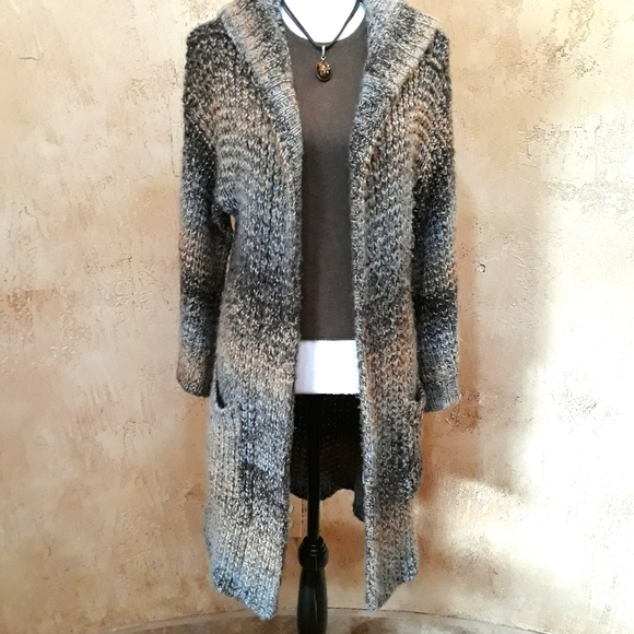 Sisters Sweaters - Chunky Knit Open Sweater Coat